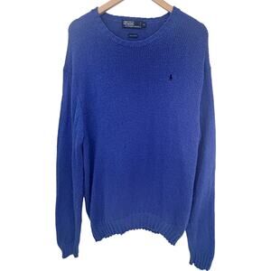 Polo Ralph Lauren Sweater Mens XL Blue Cotton Knit Pullover